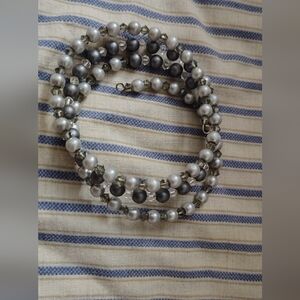 Elegant Silver and Black Bead Handmade Bracelet